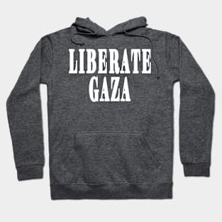 LIBERATE GAZA - White - Back Hoodie